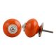 Orange Round Silver Fitting Ceramic Knob